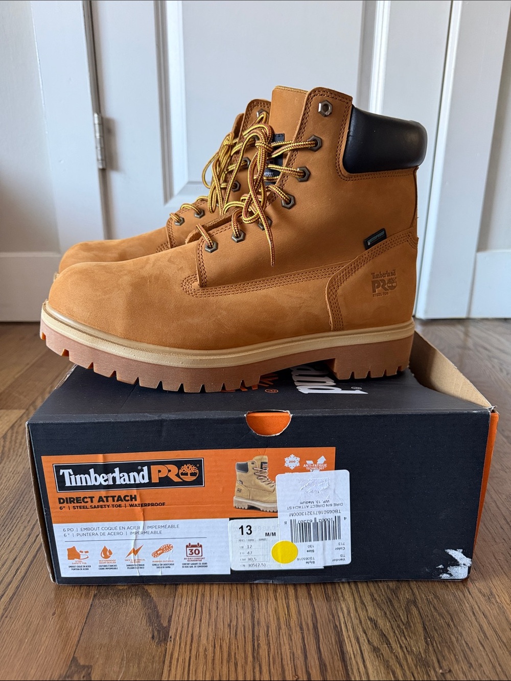 Timberland Pro Direct Attach 6” Steel Safety Toe Waterproof Size 13 M